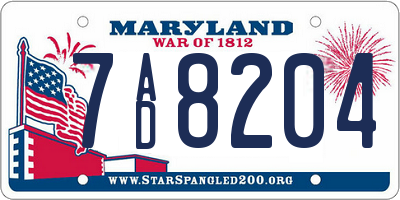 MD license plate 7AD8204