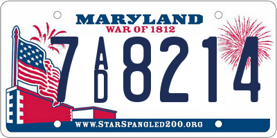 MD license plate 7AD8214