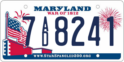 MD license plate 7AD8241