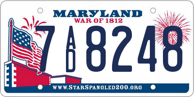 MD license plate 7AD8248