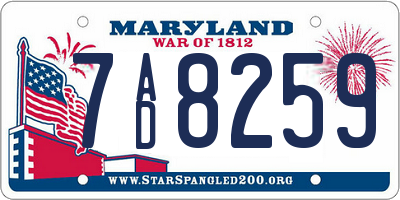 MD license plate 7AD8259