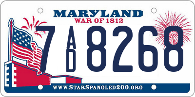 MD license plate 7AD8268