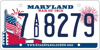 MD license plate 7AD8279