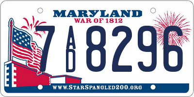 MD license plate 7AD8296