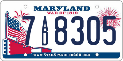MD license plate 7AD8305