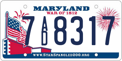 MD license plate 7AD8317