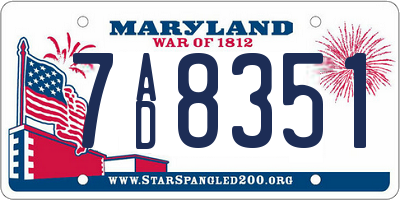 MD license plate 7AD8351