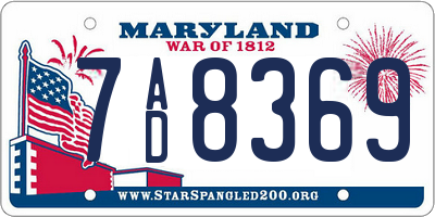 MD license plate 7AD8369
