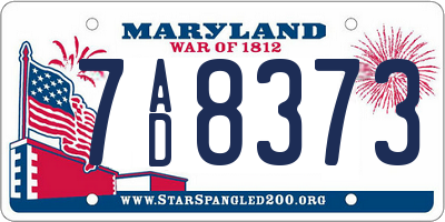 MD license plate 7AD8373