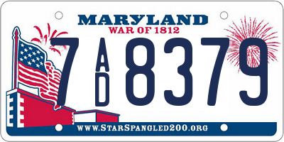 MD license plate 7AD8379