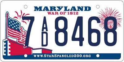 MD license plate 7AD8468