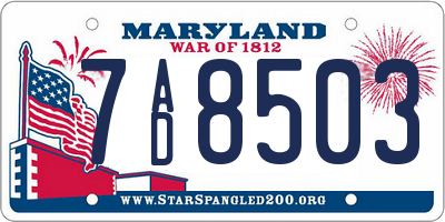 MD license plate 7AD8503