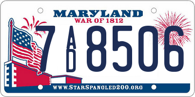 MD license plate 7AD8506