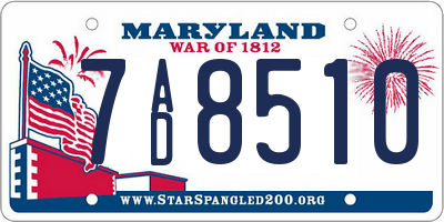 MD license plate 7AD8510