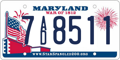 MD license plate 7AD8511