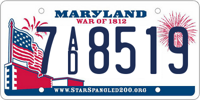 MD license plate 7AD8519