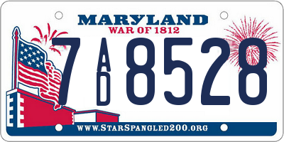 MD license plate 7AD8528