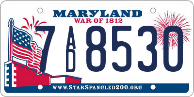 MD license plate 7AD8530