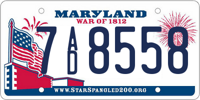 MD license plate 7AD8558