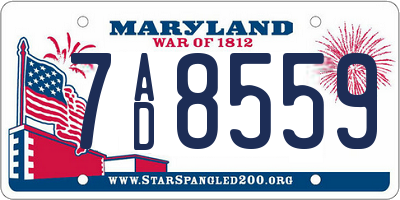 MD license plate 7AD8559
