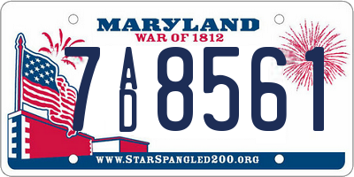 MD license plate 7AD8561