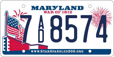 MD license plate 7AD8574