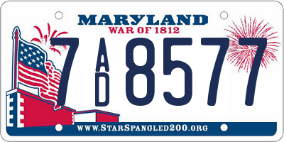 MD license plate 7AD8577