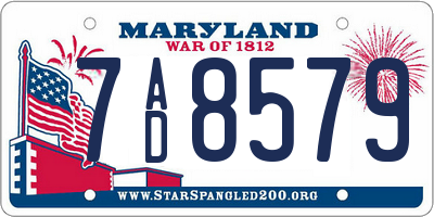 MD license plate 7AD8579