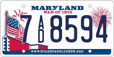 MD license plate 7AD8594