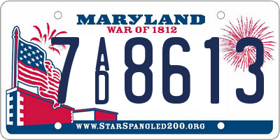 MD license plate 7AD8613
