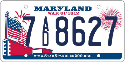 MD license plate 7AD8627