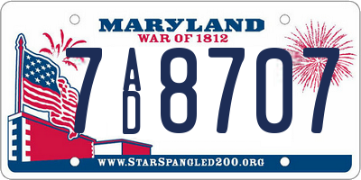 MD license plate 7AD8707