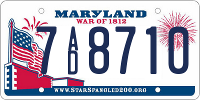 MD license plate 7AD8710