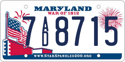 MD license plate 7AD8715
