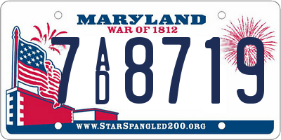 MD license plate 7AD8719