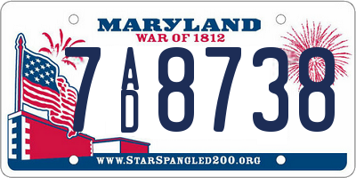 MD license plate 7AD8738