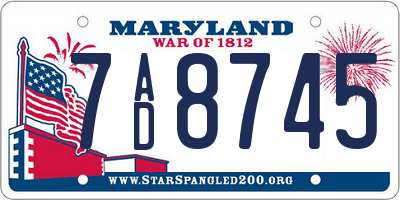 MD license plate 7AD8745