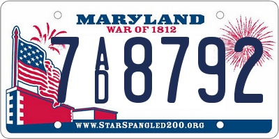 MD license plate 7AD8792