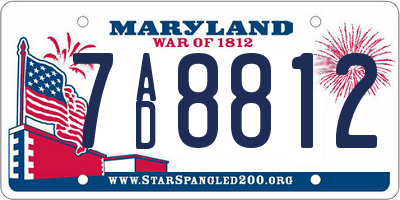 MD license plate 7AD8812