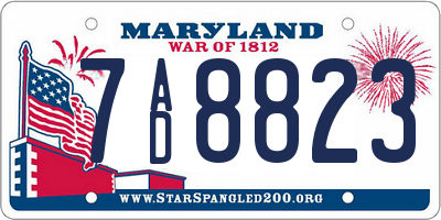 MD license plate 7AD8823