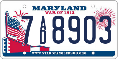 MD license plate 7AD8903