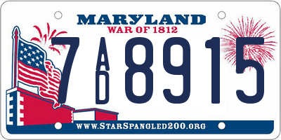 MD license plate 7AD8915