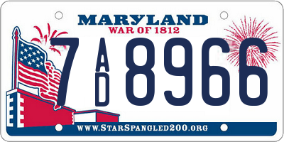 MD license plate 7AD8966
