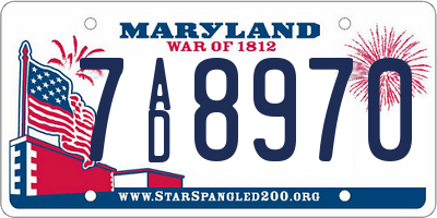 MD license plate 7AD8970