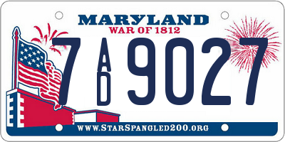 MD license plate 7AD9027