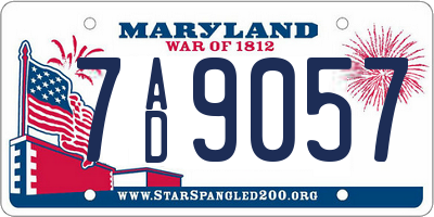 MD license plate 7AD9057