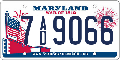 MD license plate 7AD9066
