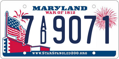 MD license plate 7AD9071