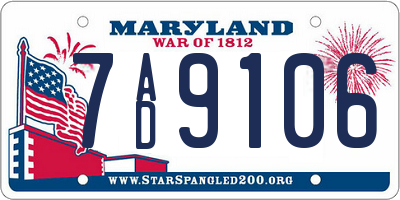 MD license plate 7AD9106