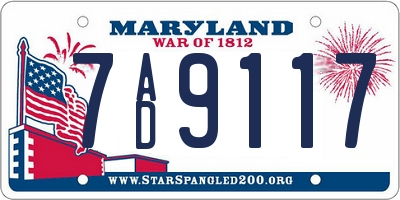 MD license plate 7AD9117